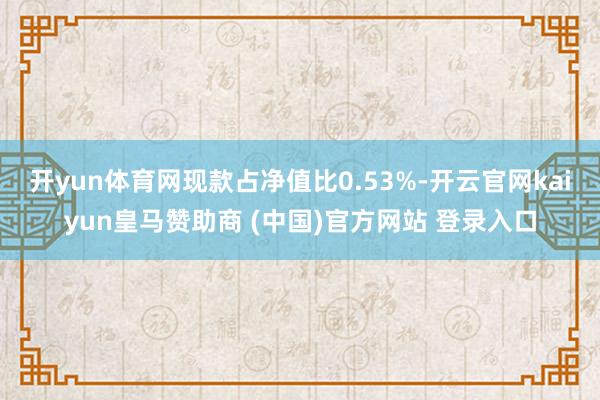 开yun体育网现款占净值比0.53%-开云官网kaiyun皇马赞助商 (中国)官方网站 登录入口