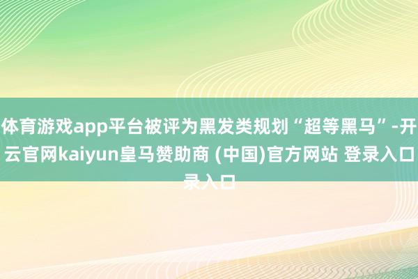 体育游戏app平台被评为黑发类规划“超等黑马”-开云官网kaiyun皇马赞助商 (中国)官方网站 登录入口