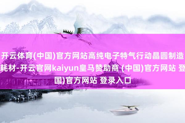 开云体育(中国)官方网站高纯电子特气行动晶圆制造的要道耗材-开云官网kaiyun皇马赞助商 (中国)官方网站 登录入口