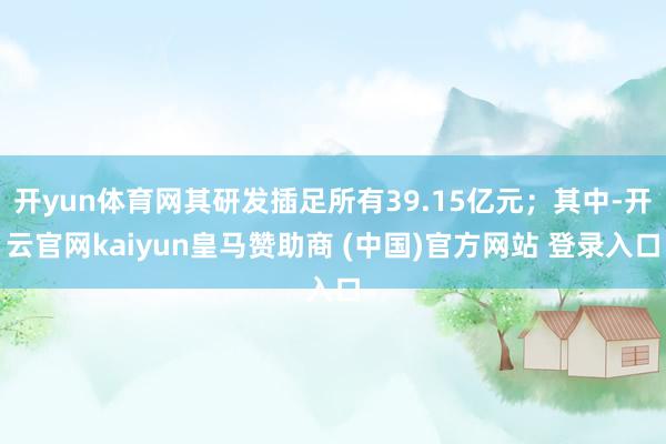 开yun体育网其研发插足所有39.15亿元;其中-开云官网kaiyun皇马赞助商 (中国)官方网站 登录入口