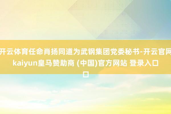 开云体育任命肖扬同道为武钢集团党委秘书-开云官网kaiyun皇马赞助商 (中国)官方网站 登录入口